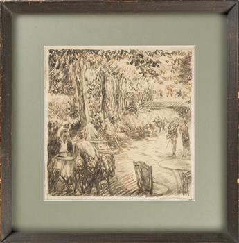 WALLACE MORGAN (1873-1948) Central Park scene.